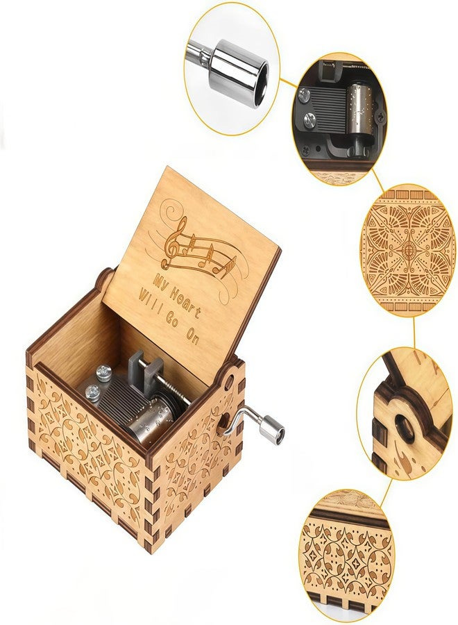Biscount The Titanic Music Box Toy My Heart Will Go On Antique Carved Hand Crank Wooden Musical Box Toy - Image 2